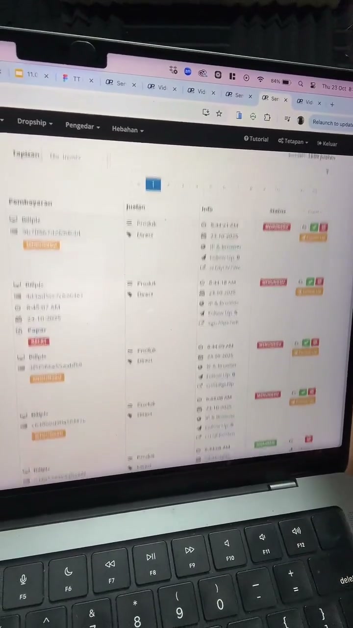 Paparan rakaman pada 00:58:33