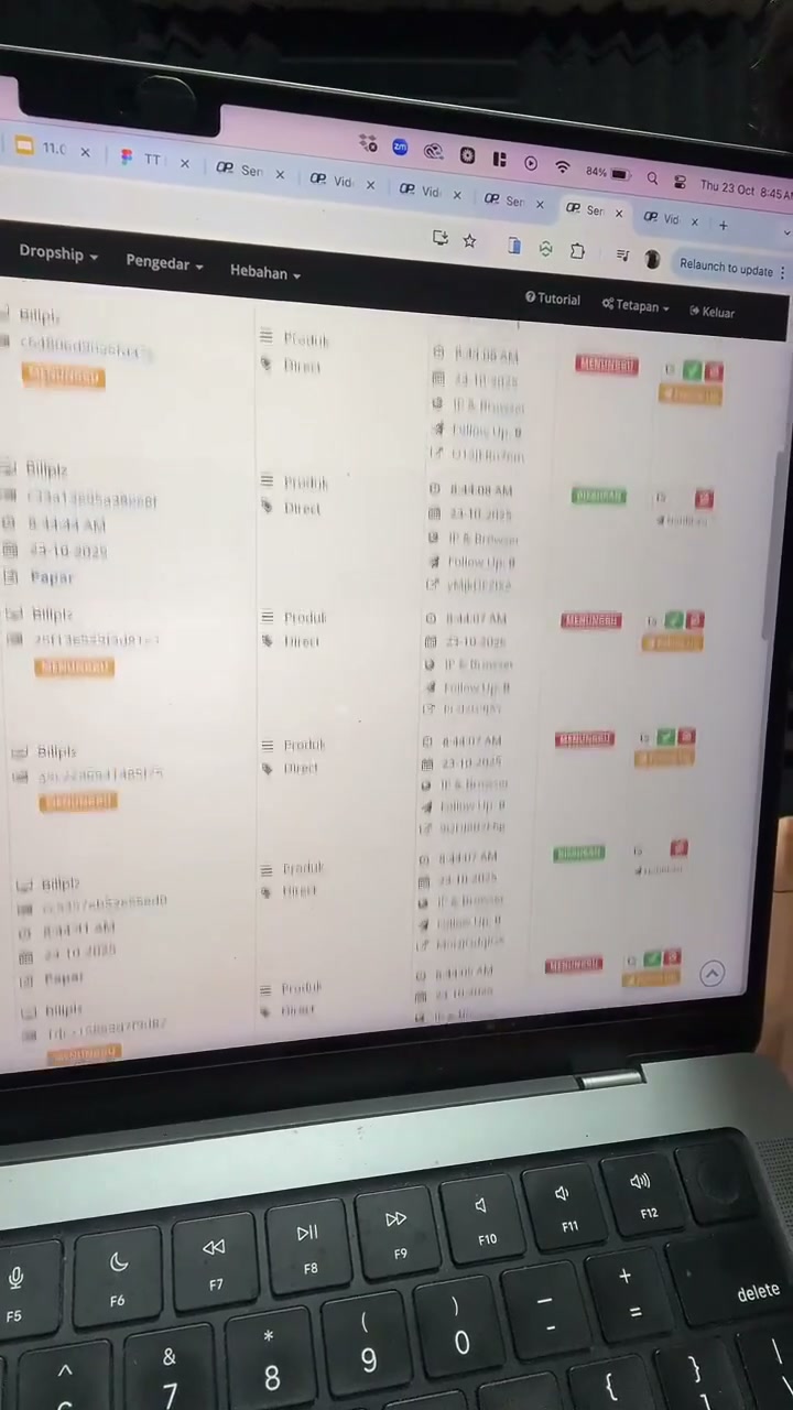 Paparan rakaman pada 00:58:39