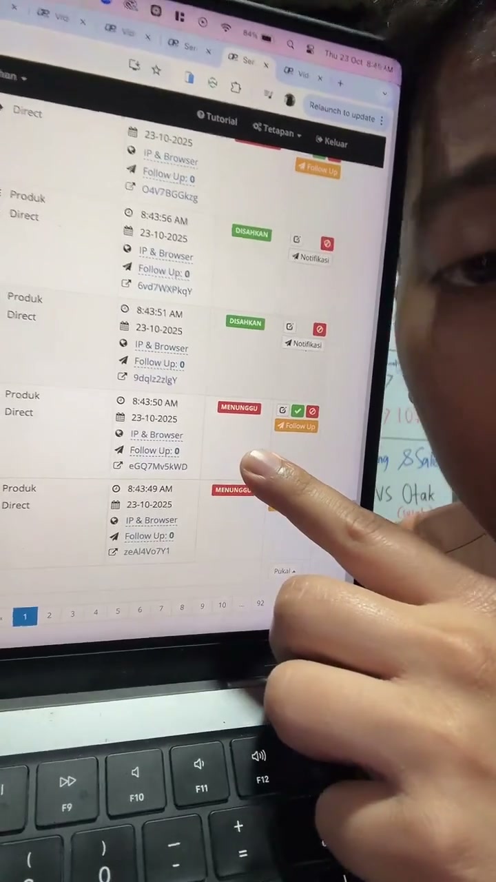 Paparan rakaman pada 00:58:51