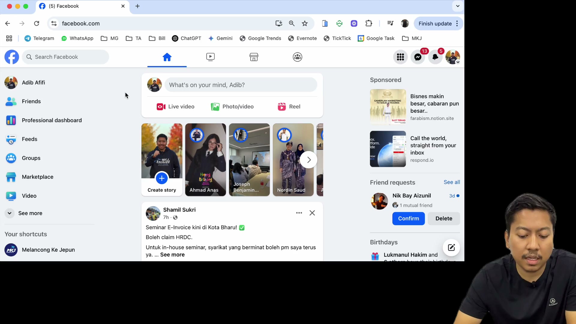 Paparan rakaman pada 00:01:03