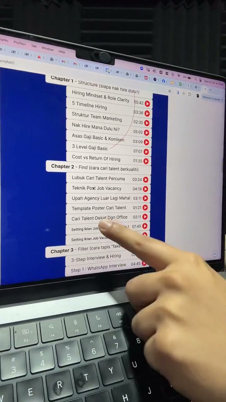 Paparan rakaman pada 00:50:13