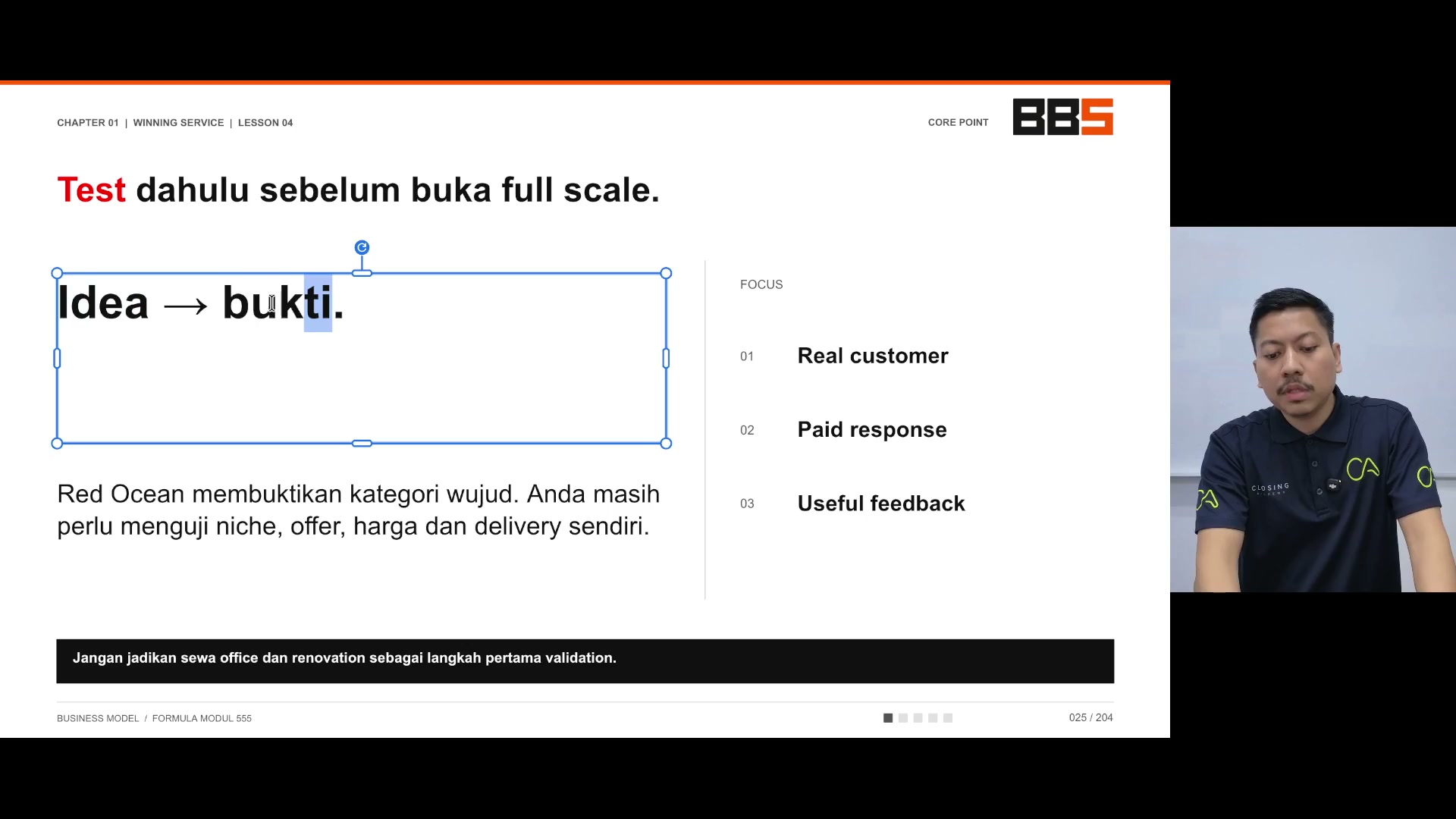 00:54 — Tiga isyarat asal: pelanggan sebenar, tindak balas berbayar dan maklum balas yang berguna.