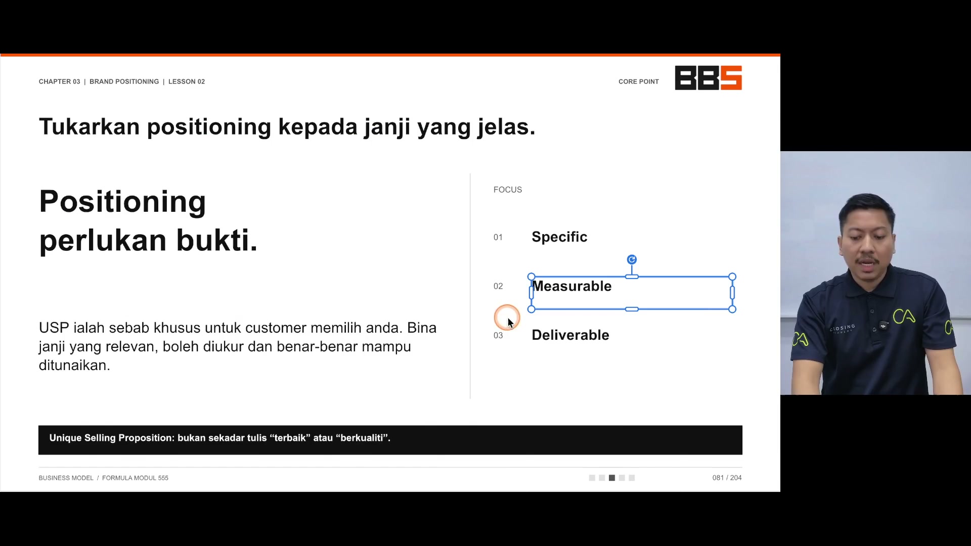 Paparan rakaman pada 00:05:00