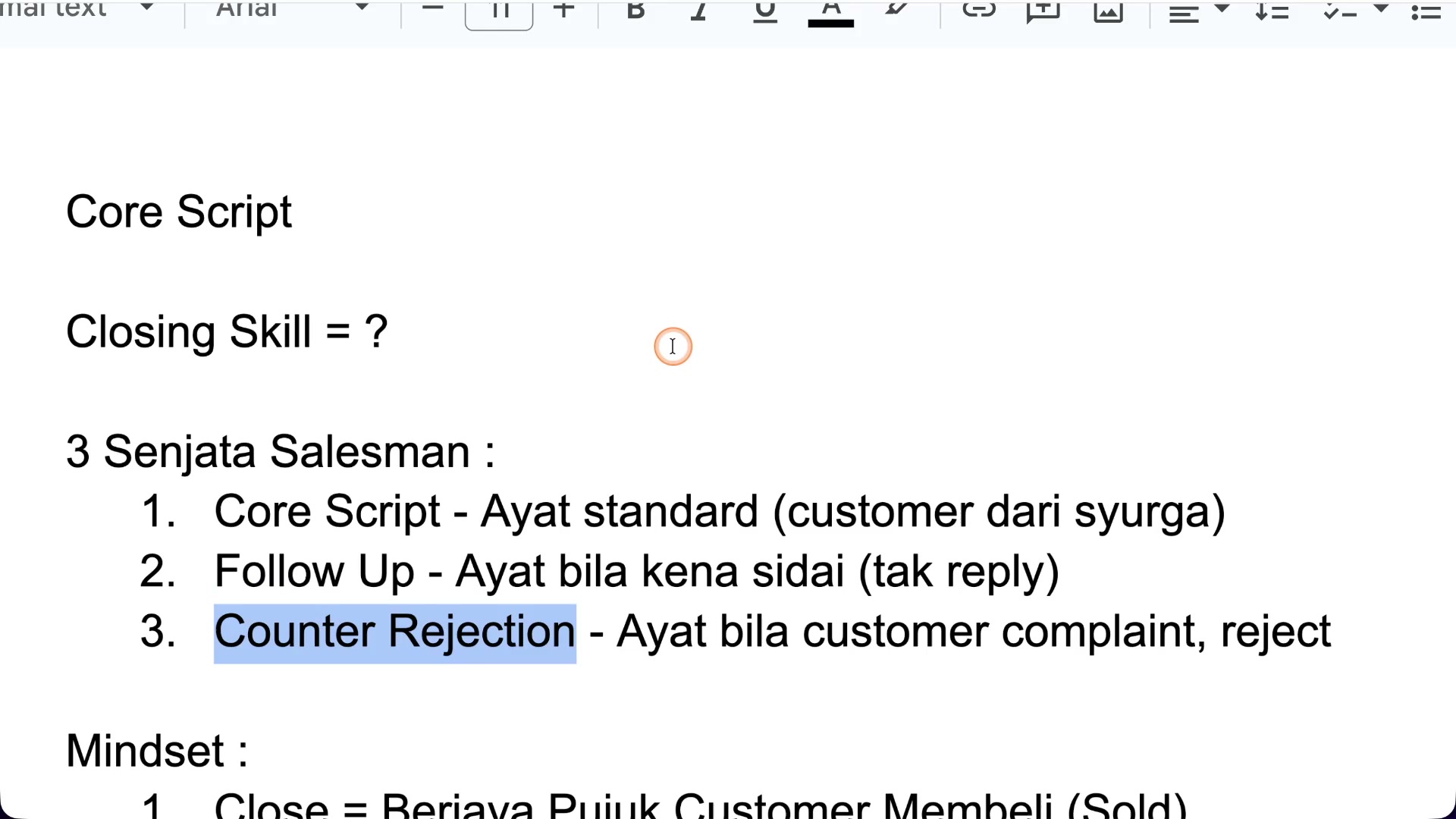Paparan rakaman pada 00:01:45