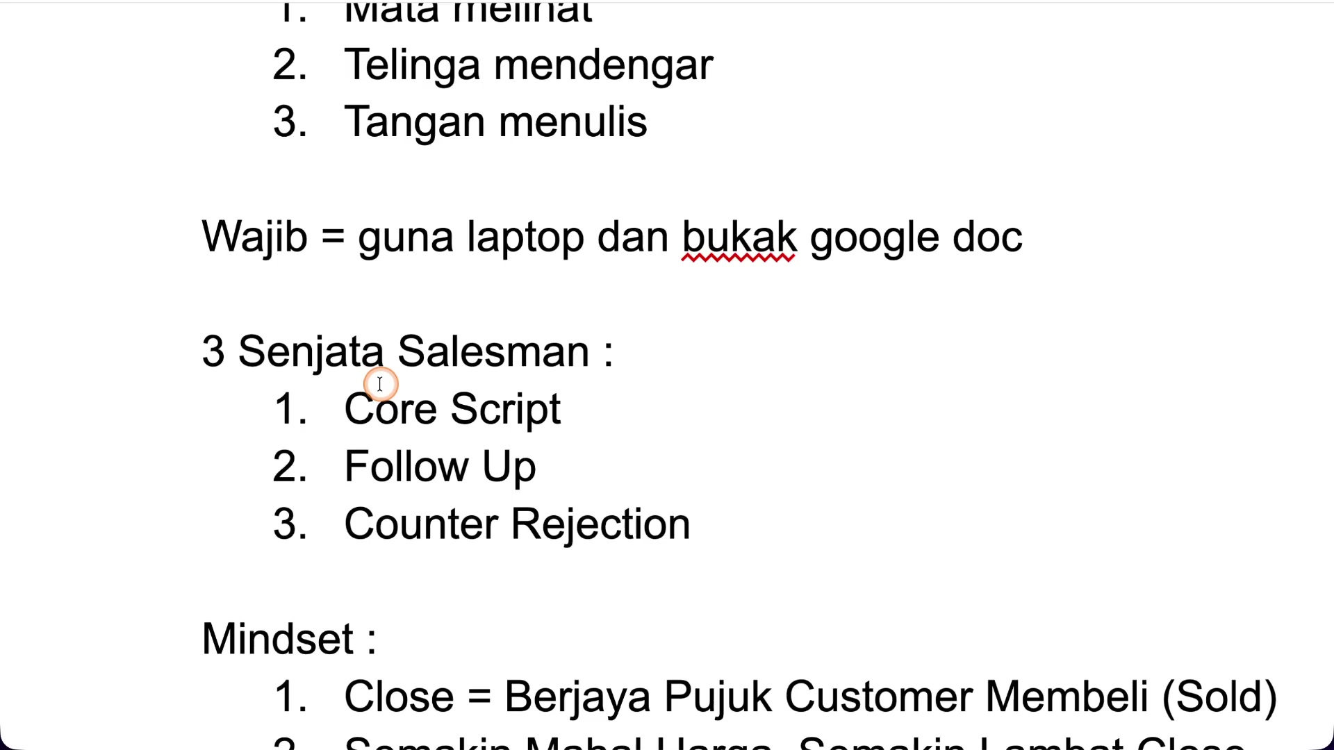 Paparan rakaman pada 00:01:42