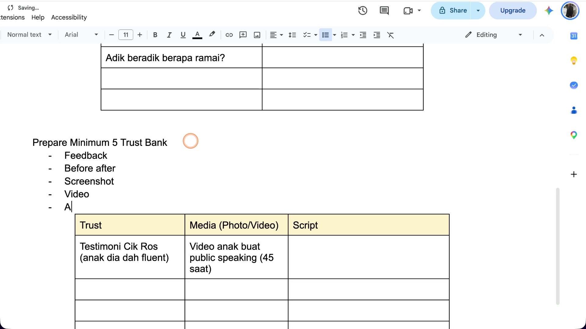 Paparan rakaman pada 00:02:03