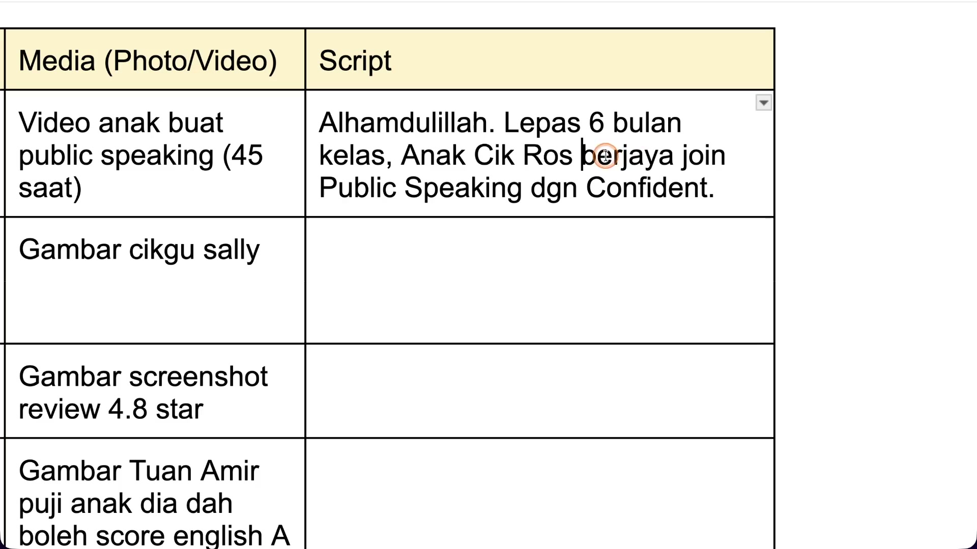 Paparan rakaman pada 00:05:24