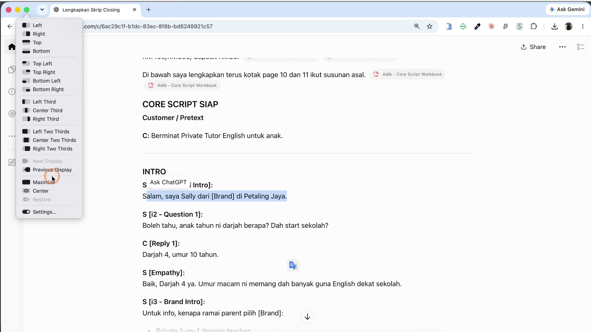 Paparan rakaman pada 00:07:06