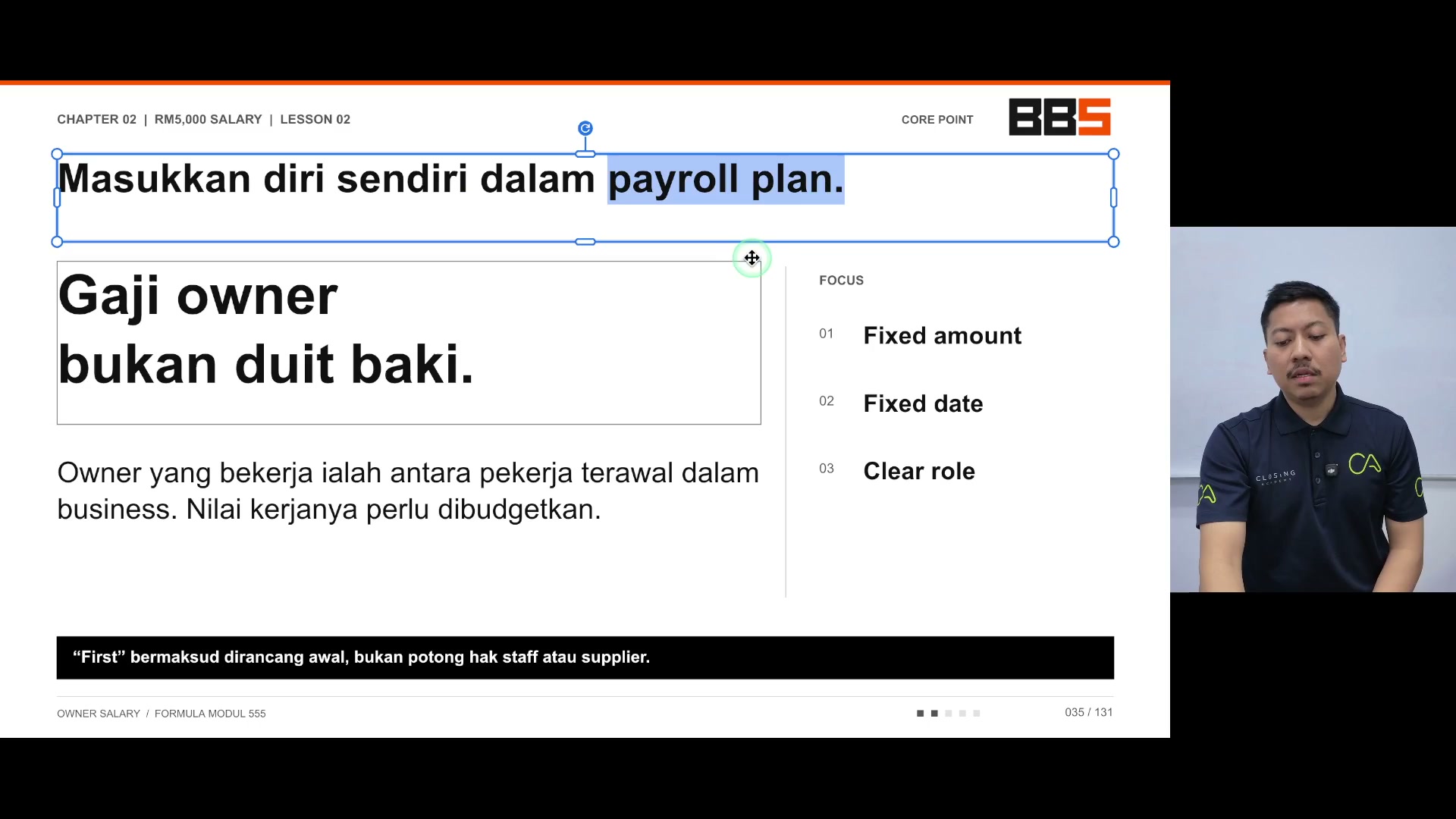 Paparan rakaman pada 00:00:30
