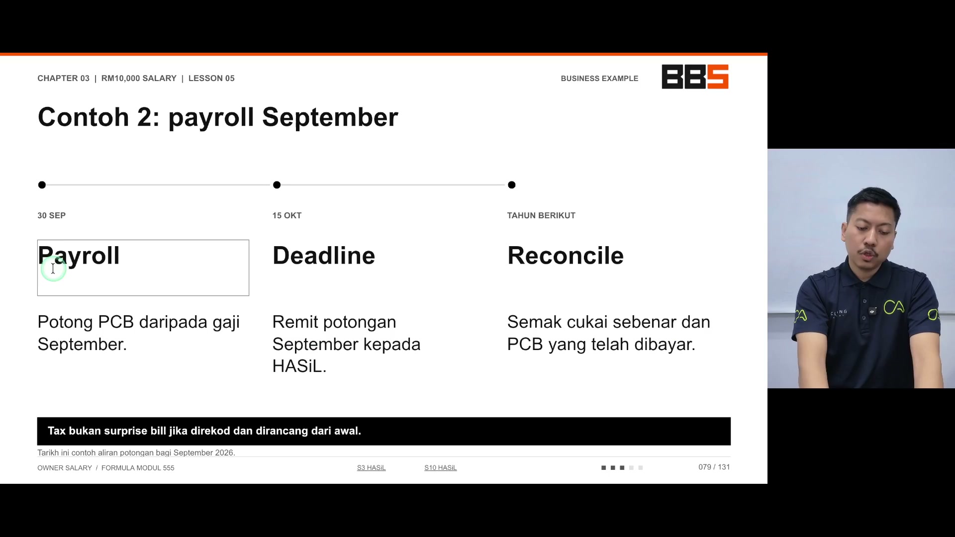 Paparan rakaman pada 00:01:45