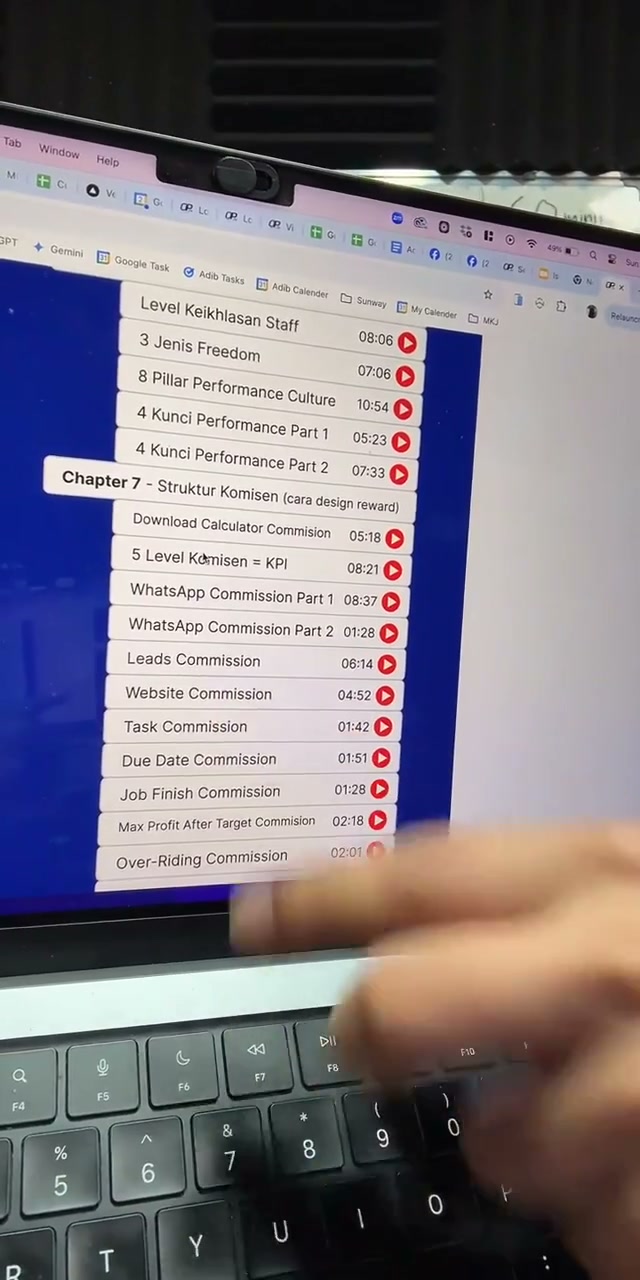 Paparan rakaman pada 00:57:06