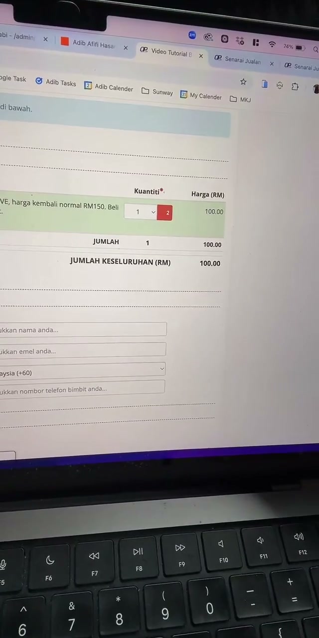 Paparan rakaman pada 01:07:35