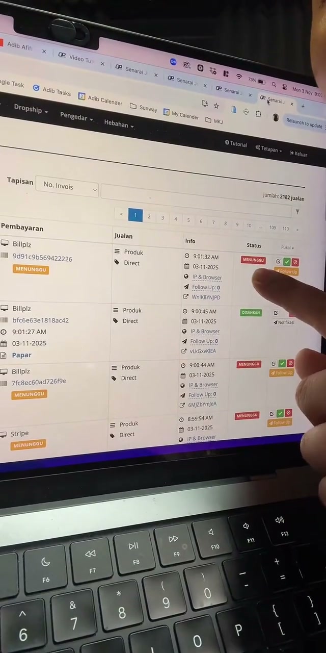 Paparan rakaman pada 01:09:26