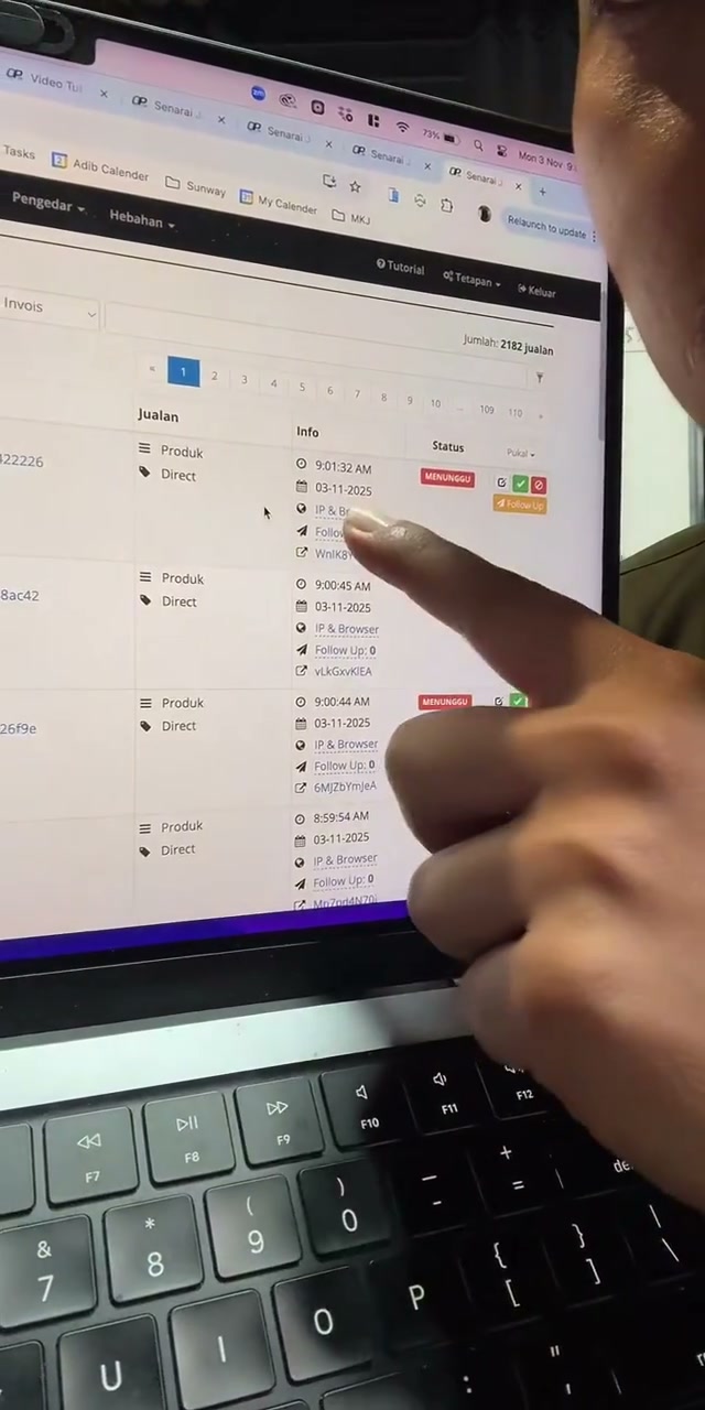 Paparan rakaman pada 01:09:32