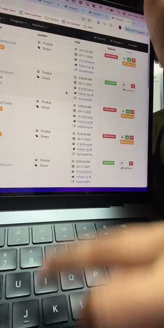 Paparan rakaman pada 01:09:38