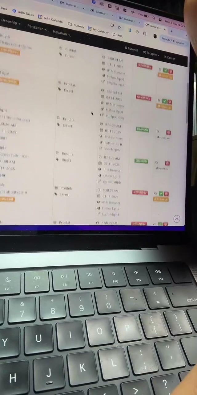 Paparan rakaman pada 01:09:41