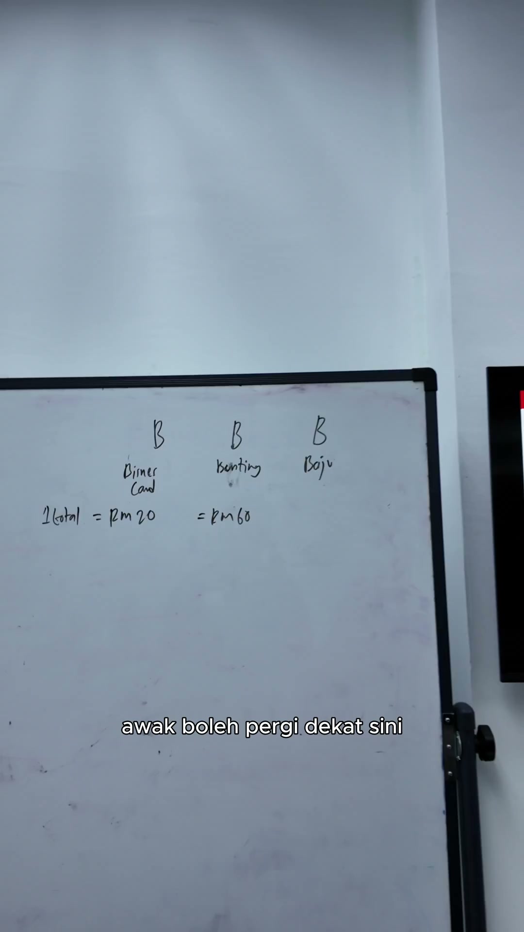 Paparan rakaman pada 00:01:00