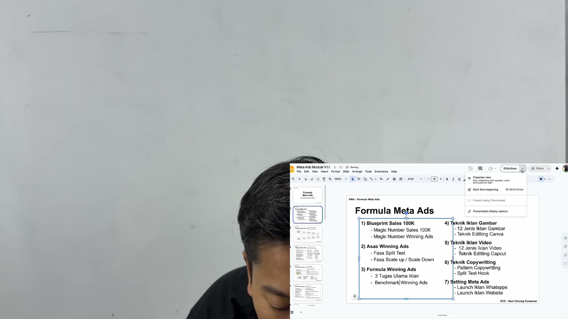 Paparan rakaman pada 00:01:21