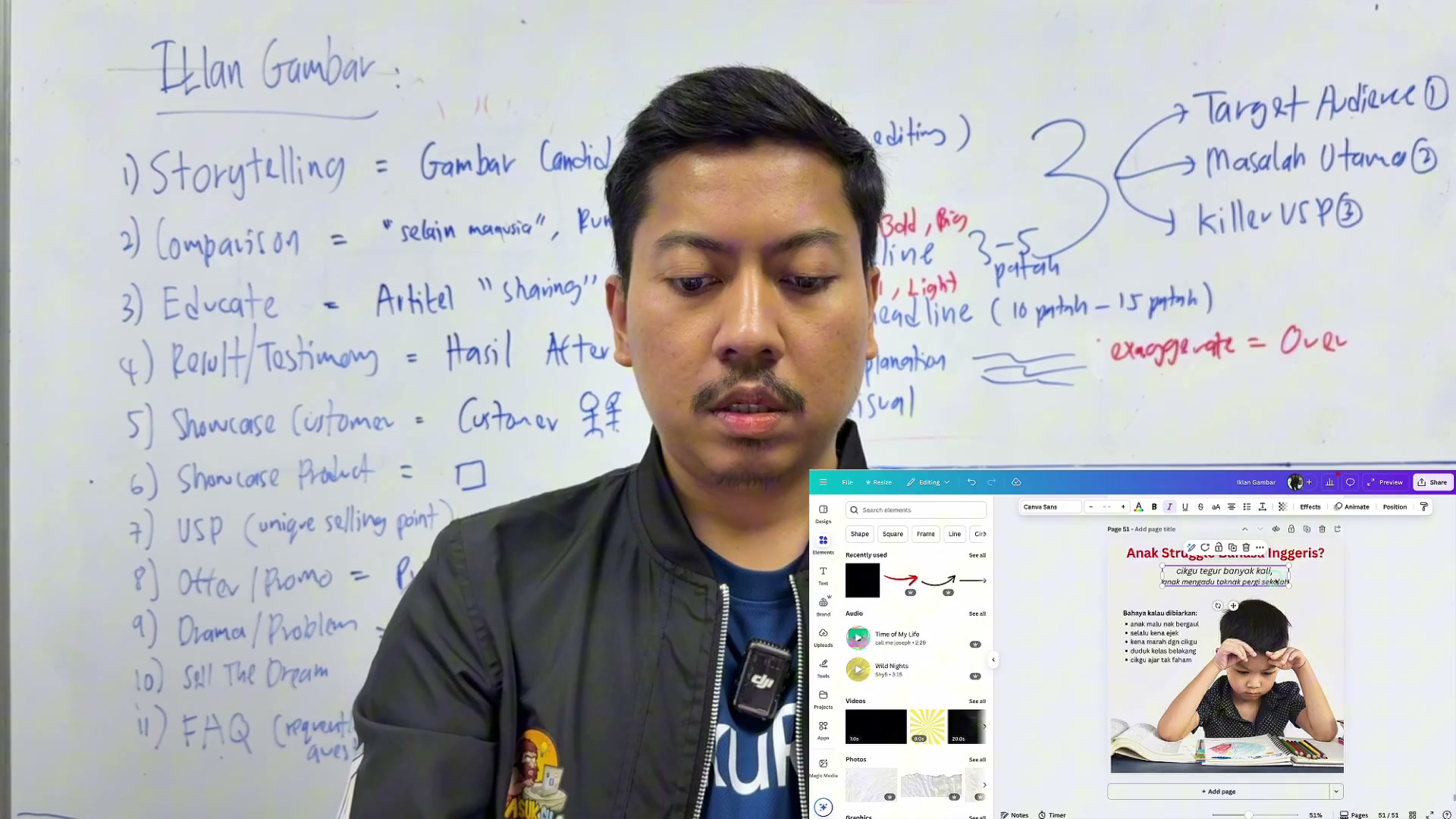 Paparan rakaman pada 00:13:00