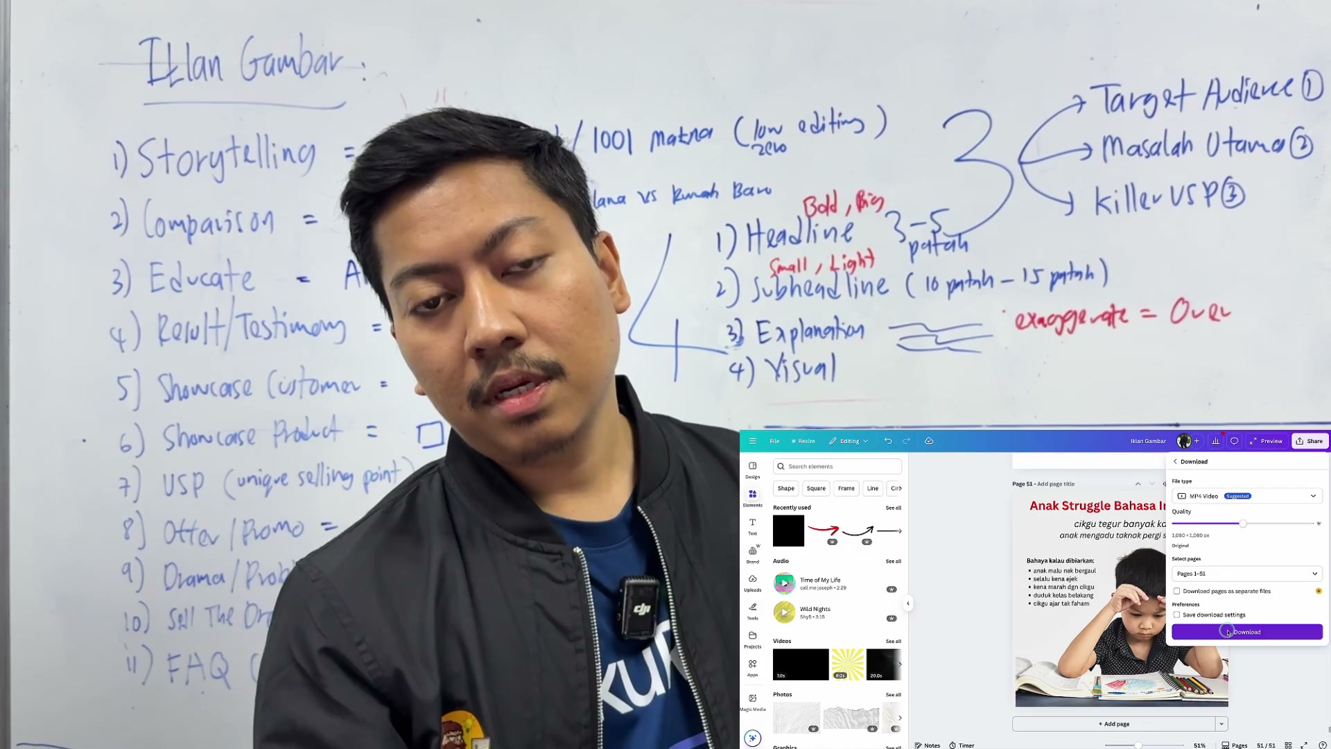 Paparan rakaman pada 00:13:45