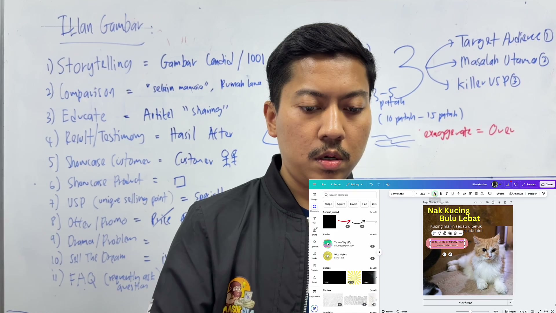 Paparan rakaman pada 00:30:03