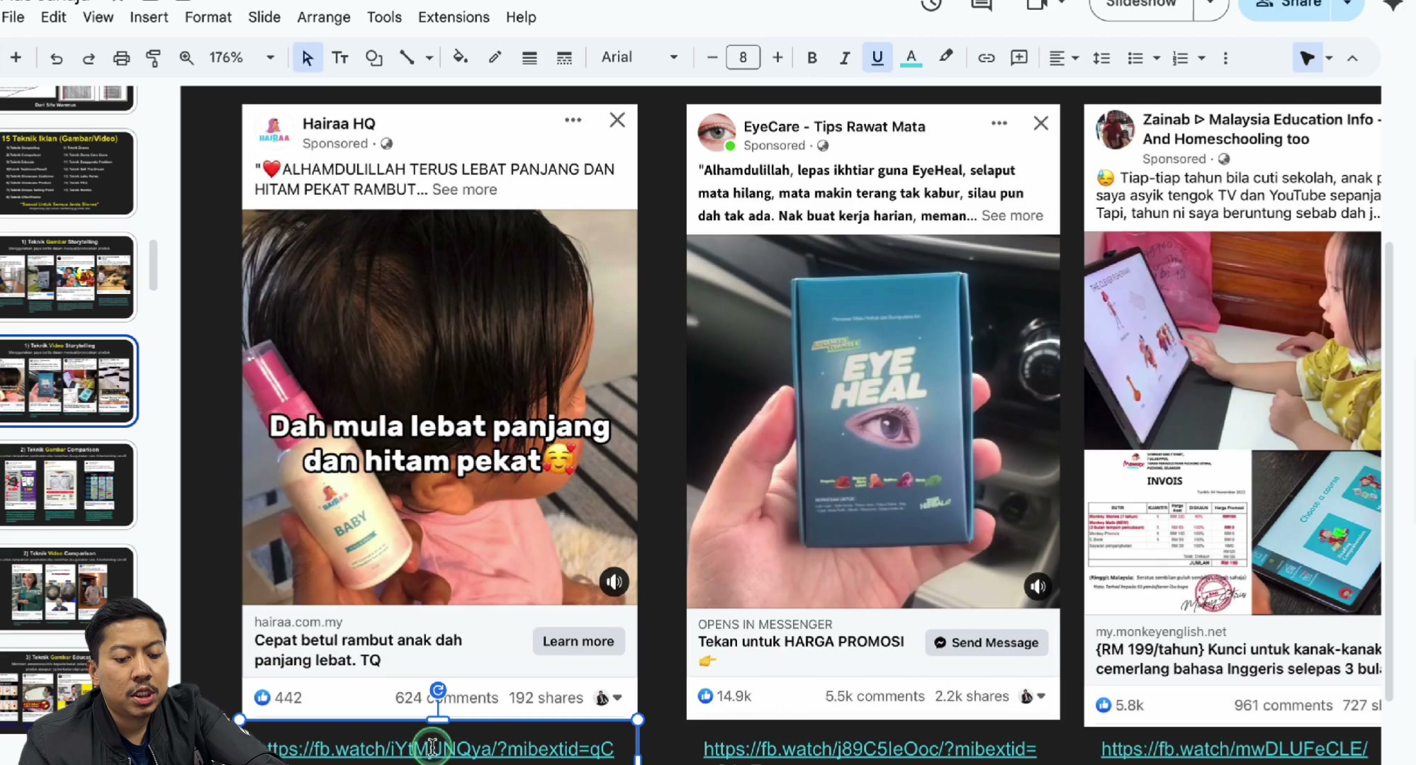 Paparan rakaman pada 00:01:09