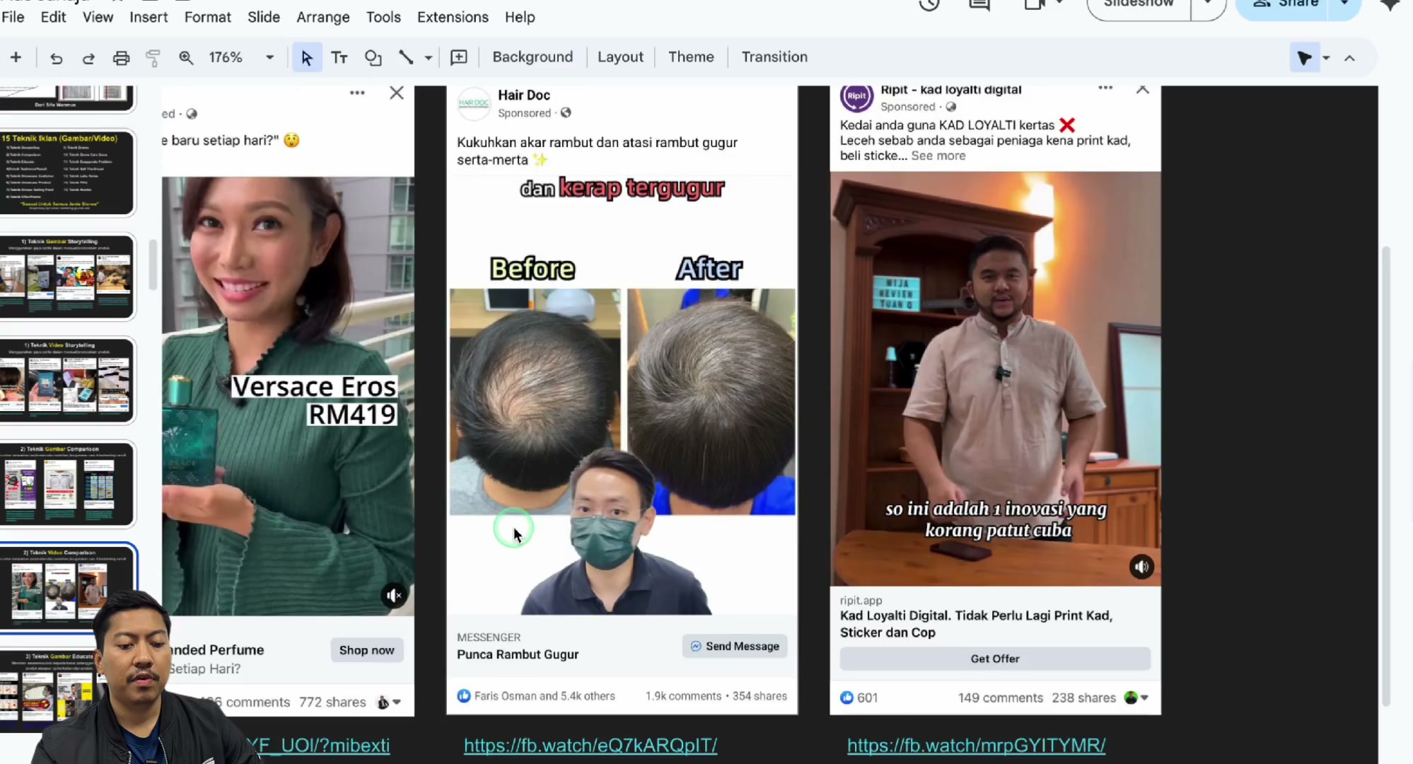Paparan rakaman pada 00:03:45
