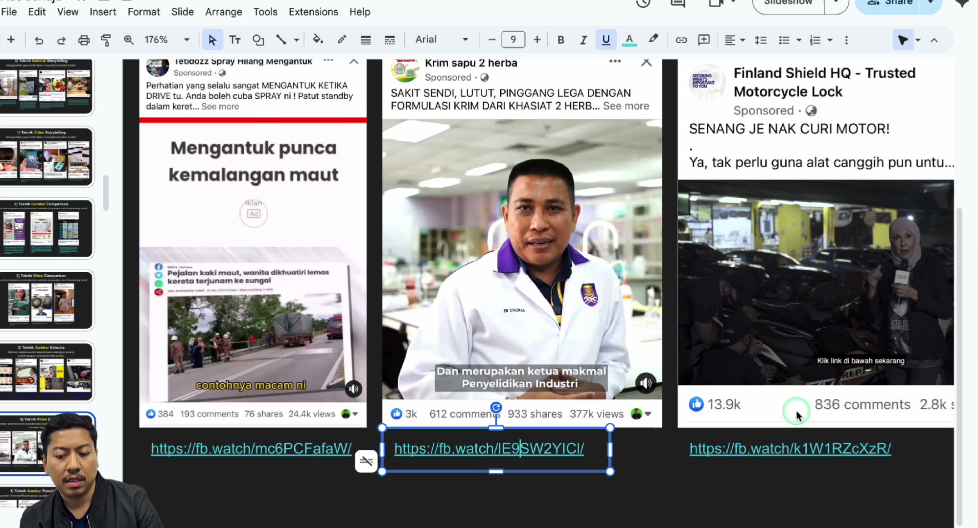 Paparan rakaman pada 00:05:39