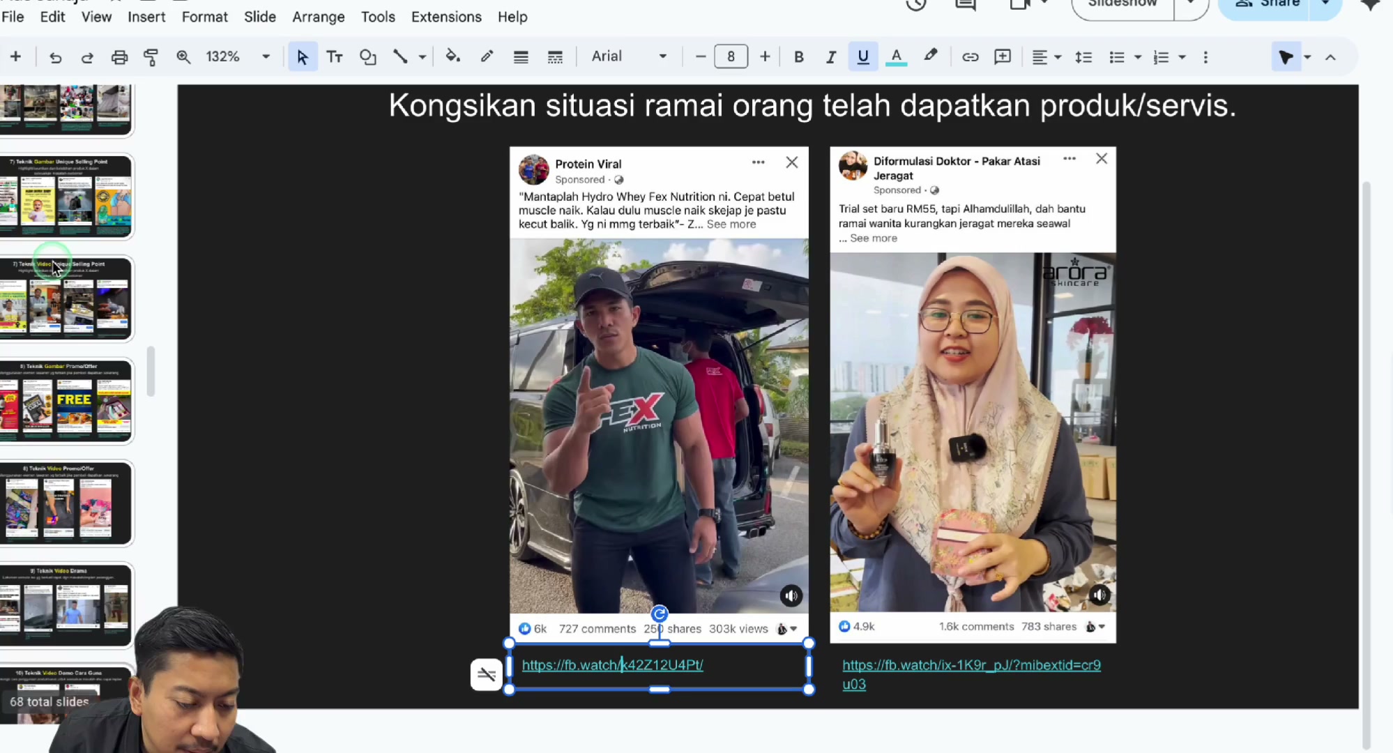 Paparan rakaman pada 00:09:03