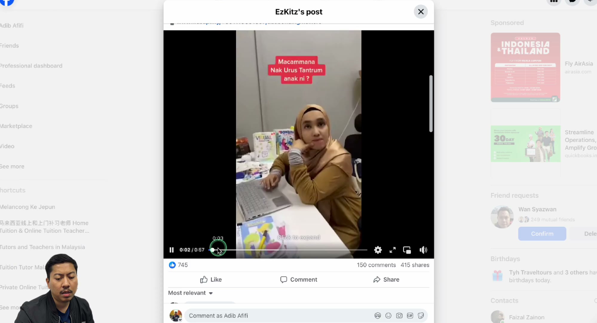 Paparan rakaman pada 00:18:24