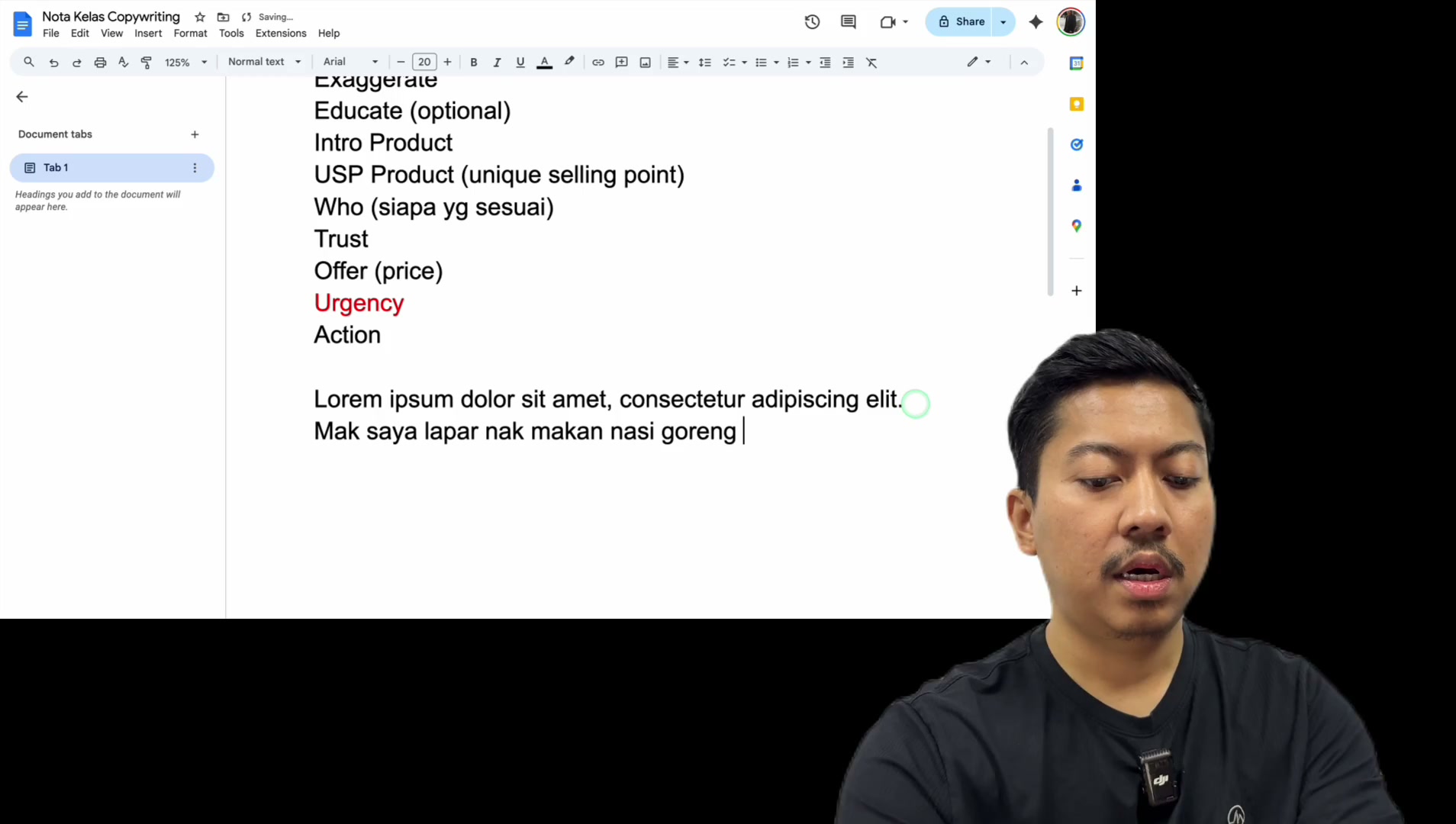 Paparan rakaman pada 00:17:15