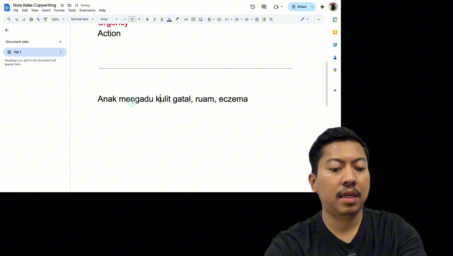 Paparan rakaman pada 00:20:00