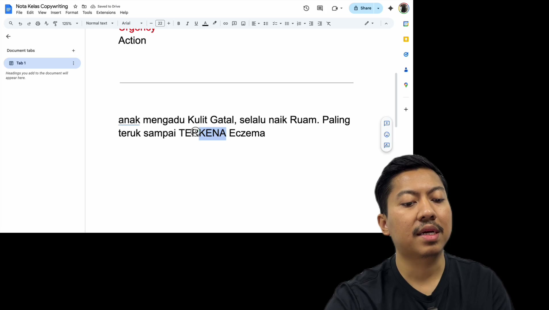 Paparan rakaman pada 00:20:39