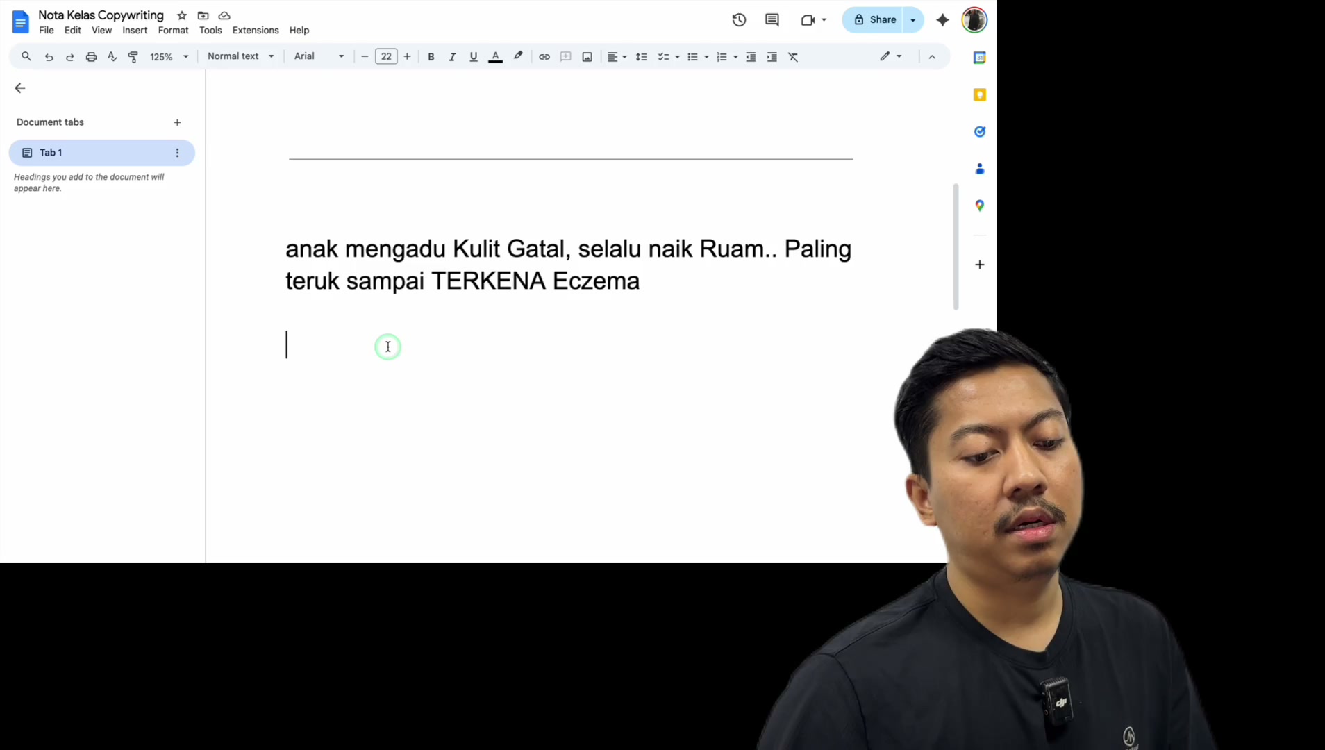 Paparan rakaman pada 00:22:09
