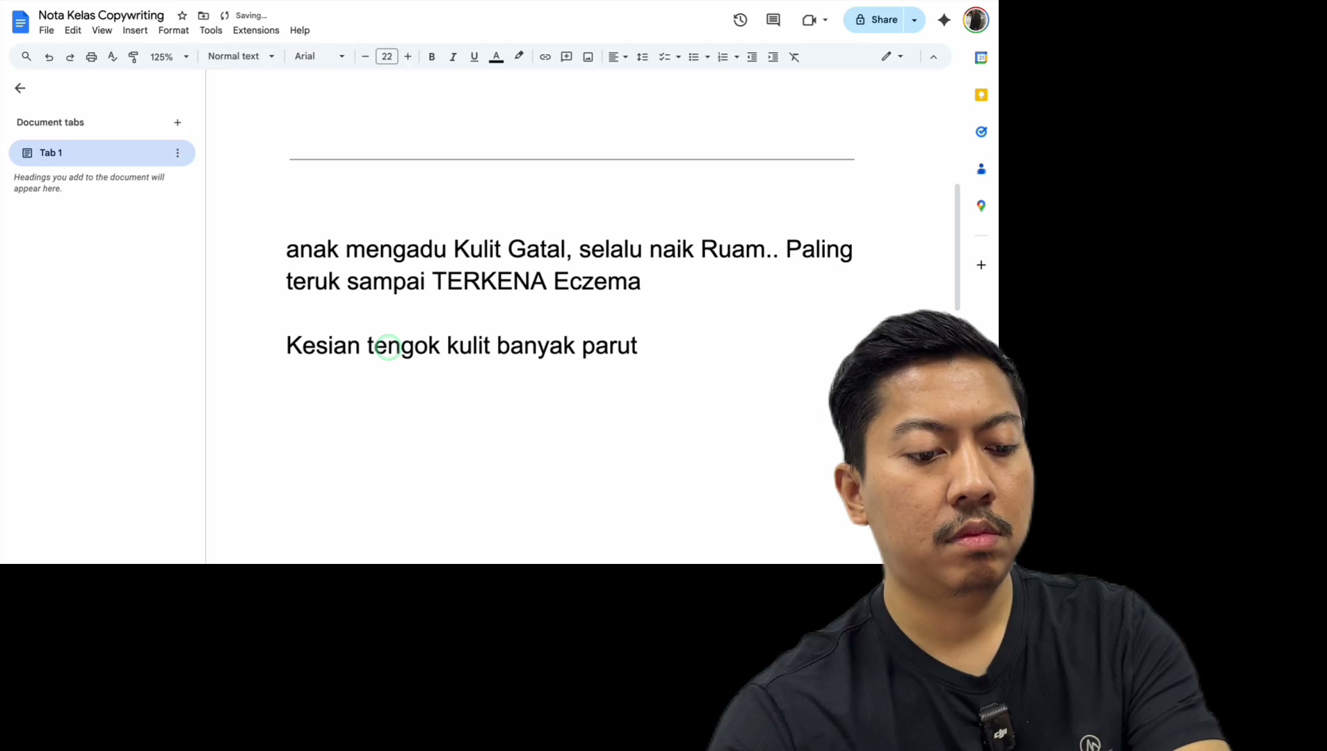 Paparan rakaman pada 00:22:21