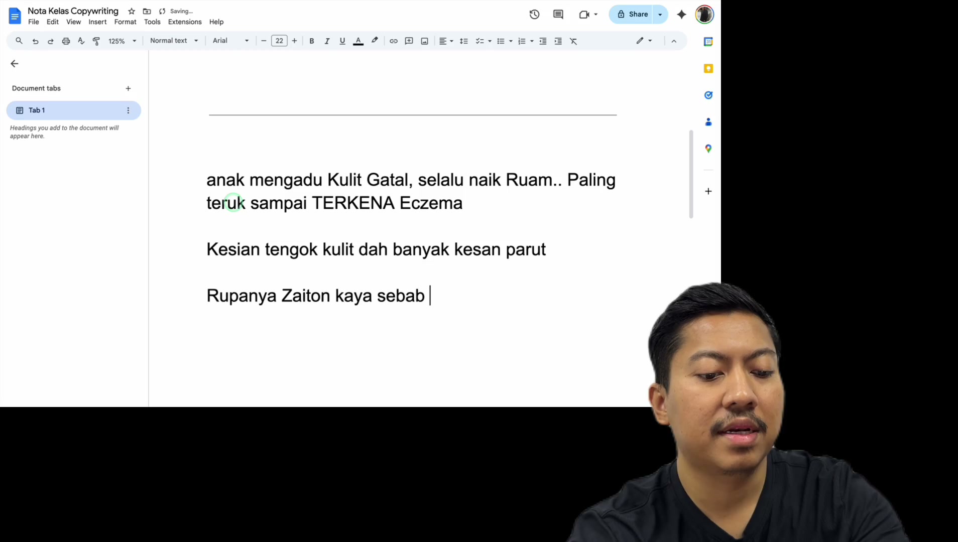 Paparan rakaman pada 00:25:06