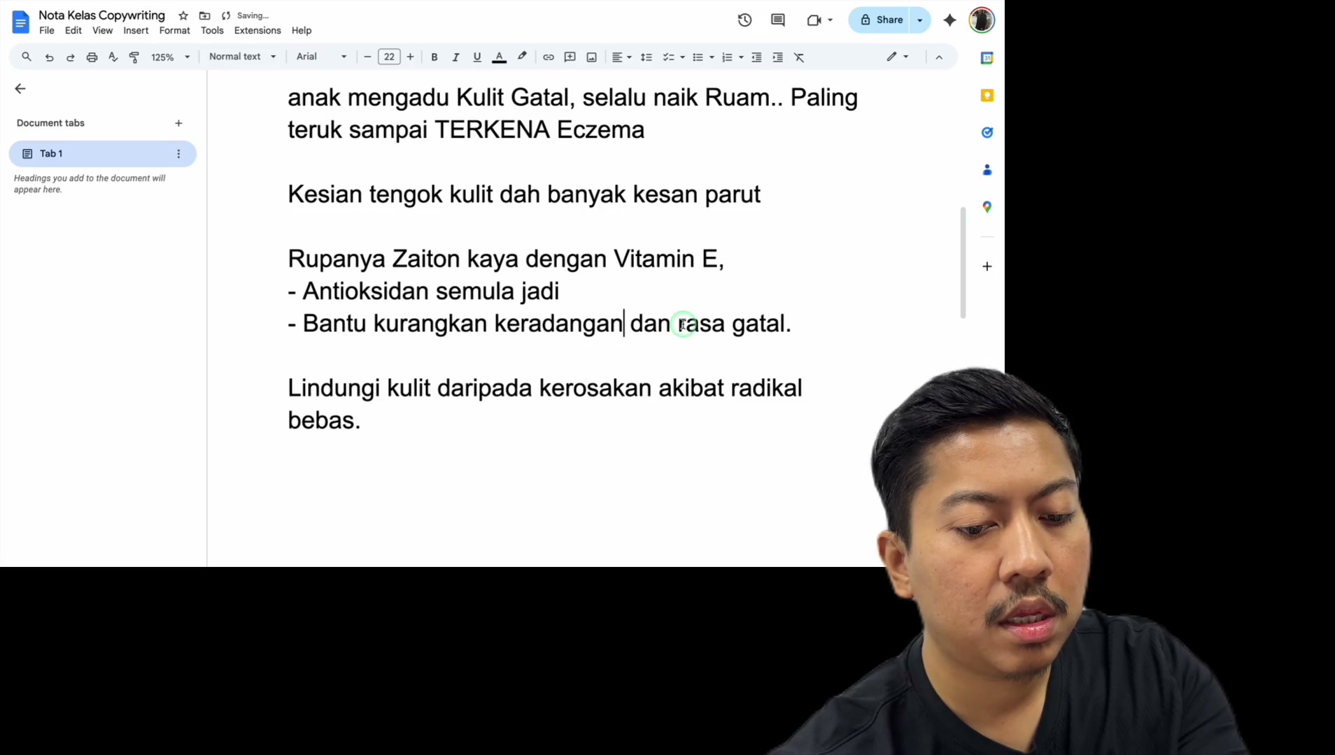 Paparan rakaman pada 00:25:57