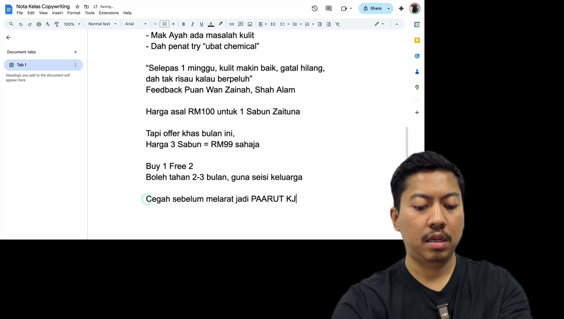 Paparan rakaman pada 00:44:03