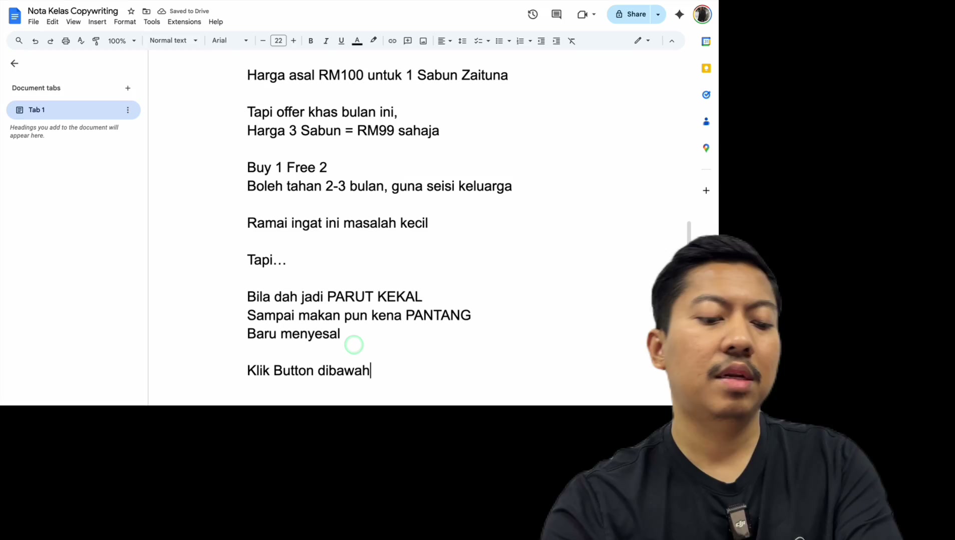 Paparan rakaman pada 00:46:03