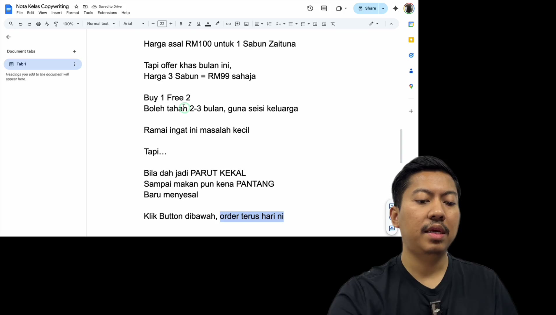 Paparan rakaman pada 00:46:15