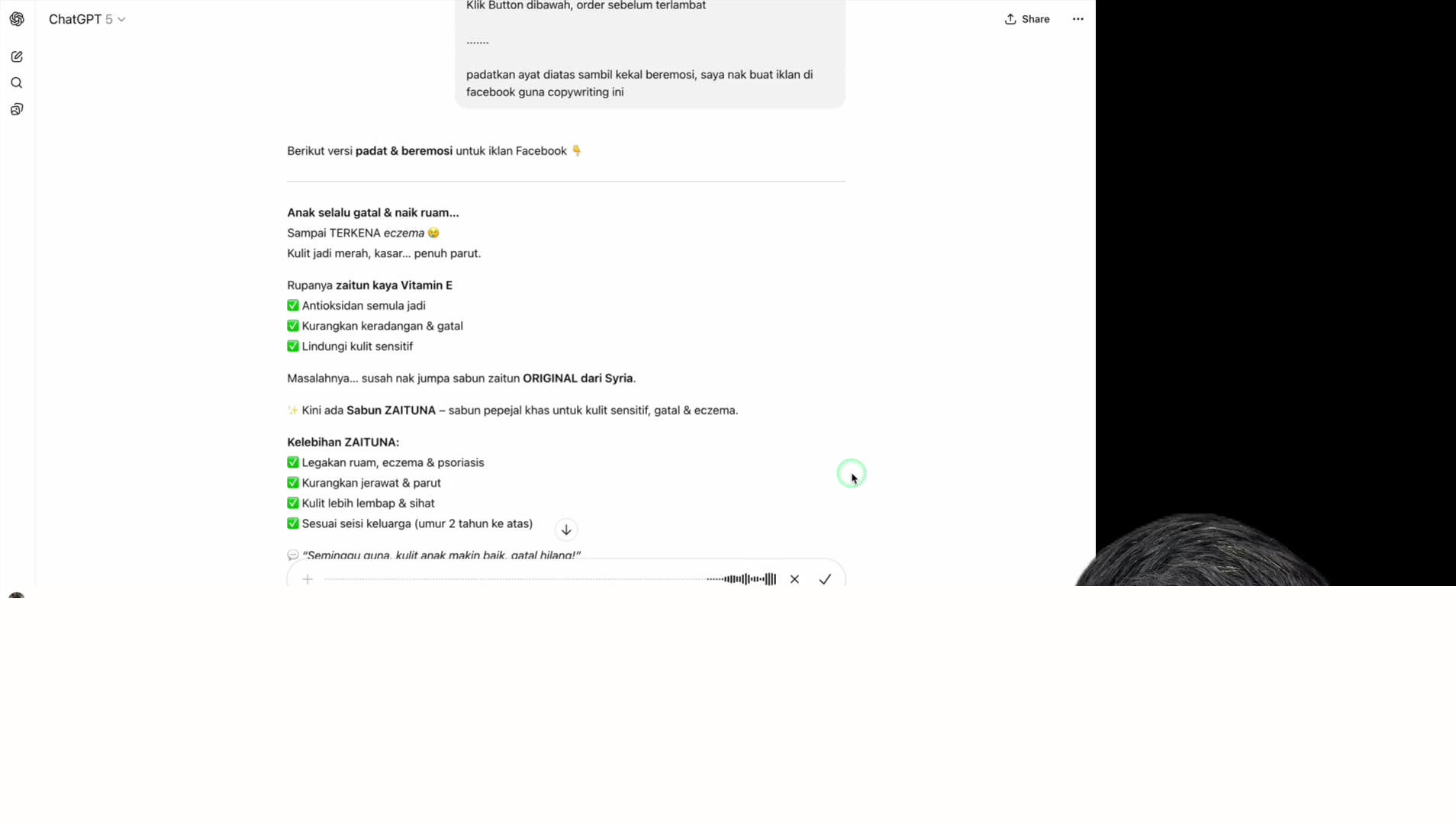 Paparan rakaman pada 00:50:18