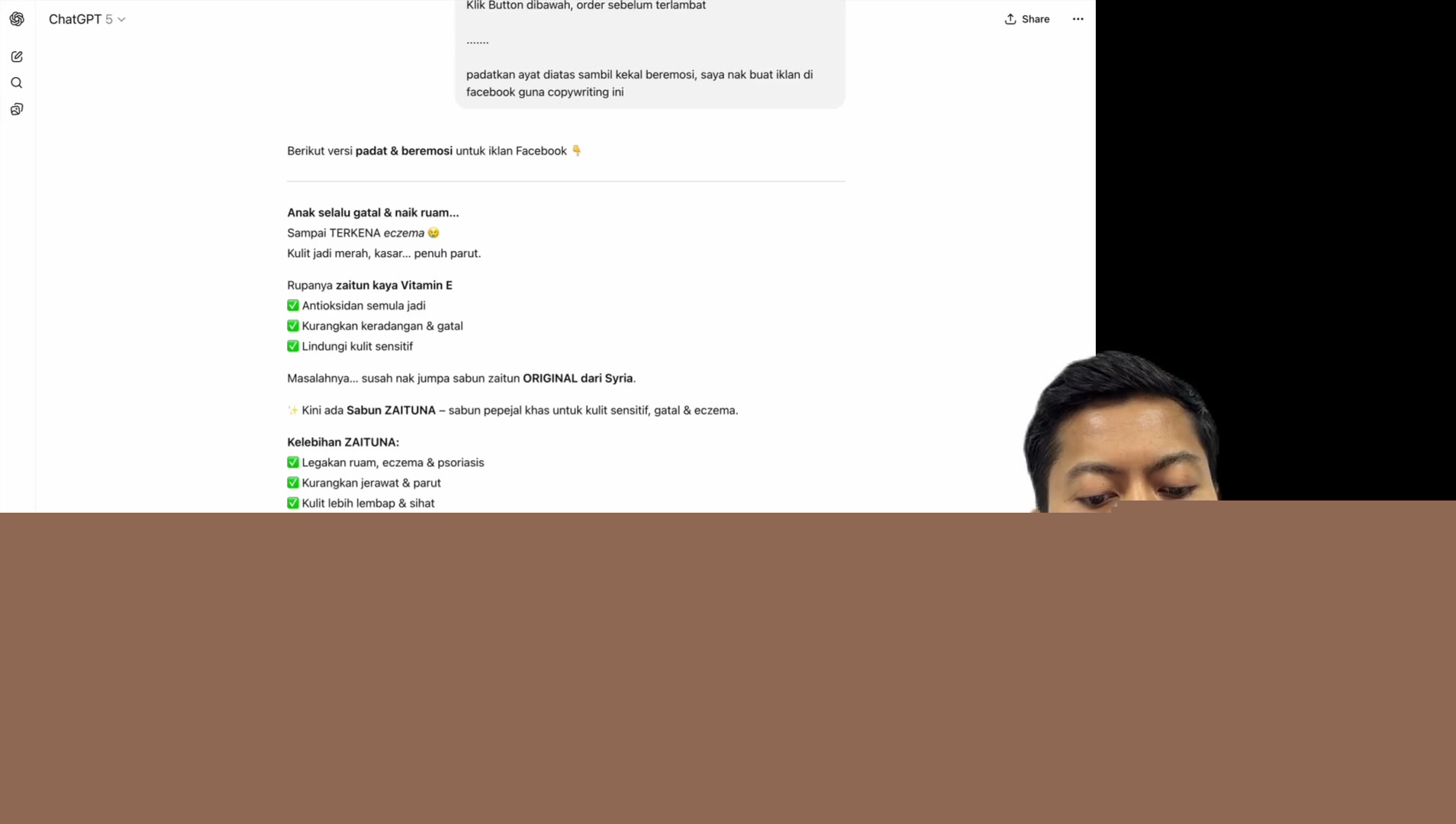 Paparan rakaman pada 00:50:36
