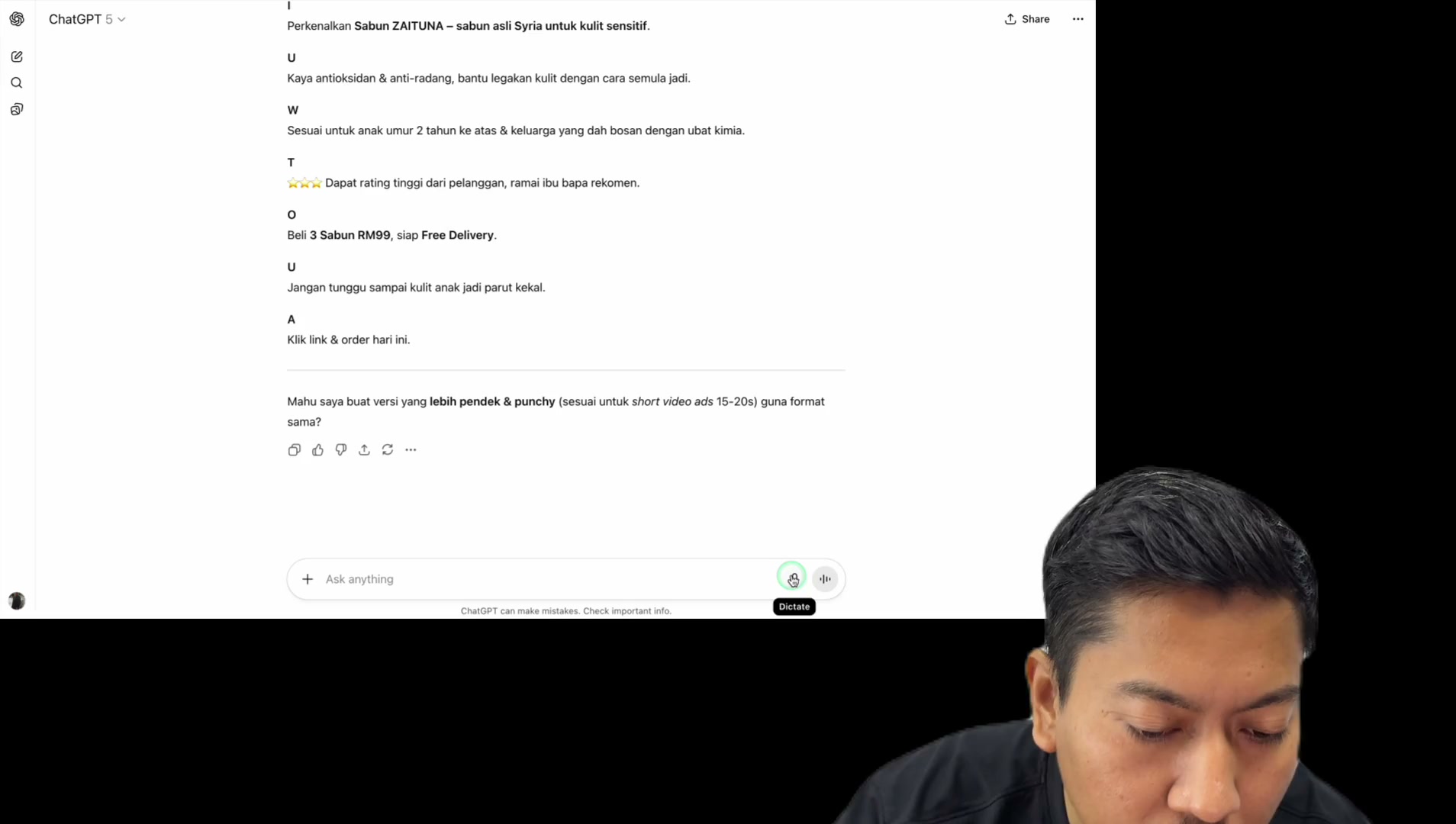Paparan rakaman pada 00:52:09