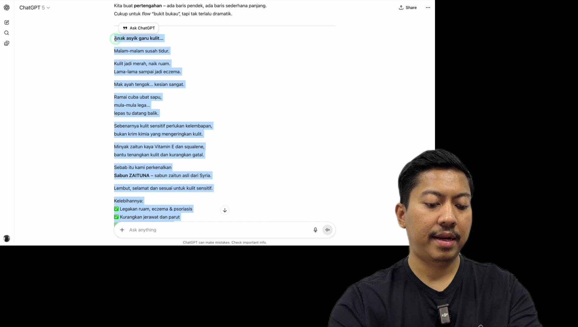 Paparan rakaman pada 00:57:27
