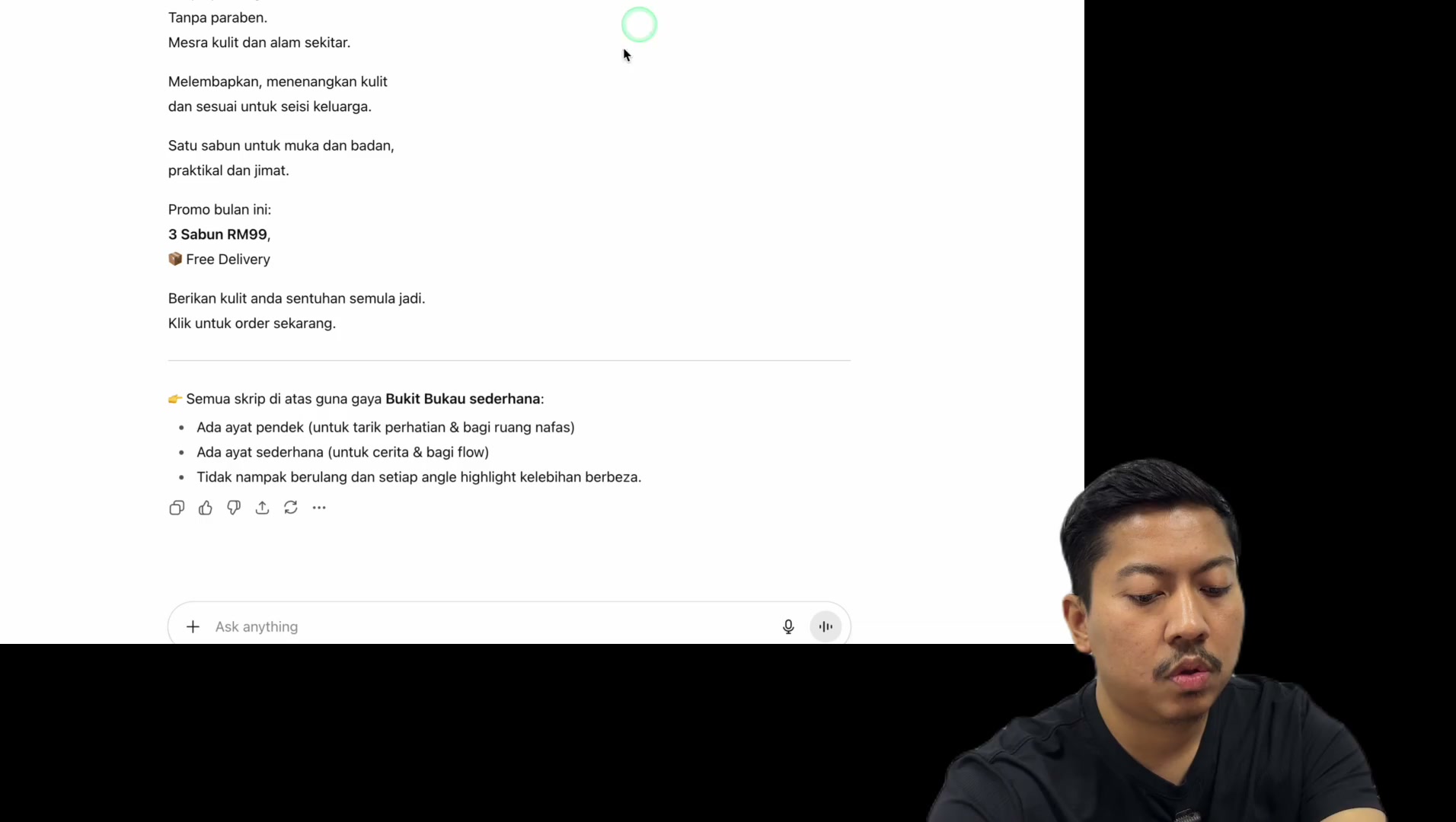 Paparan rakaman pada 00:01:18