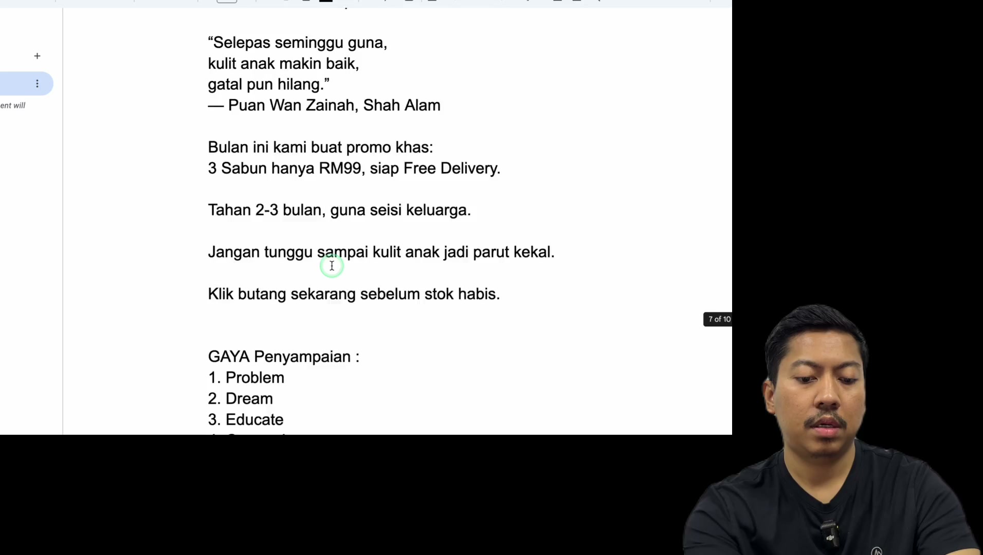 Paparan rakaman pada 00:03:21
