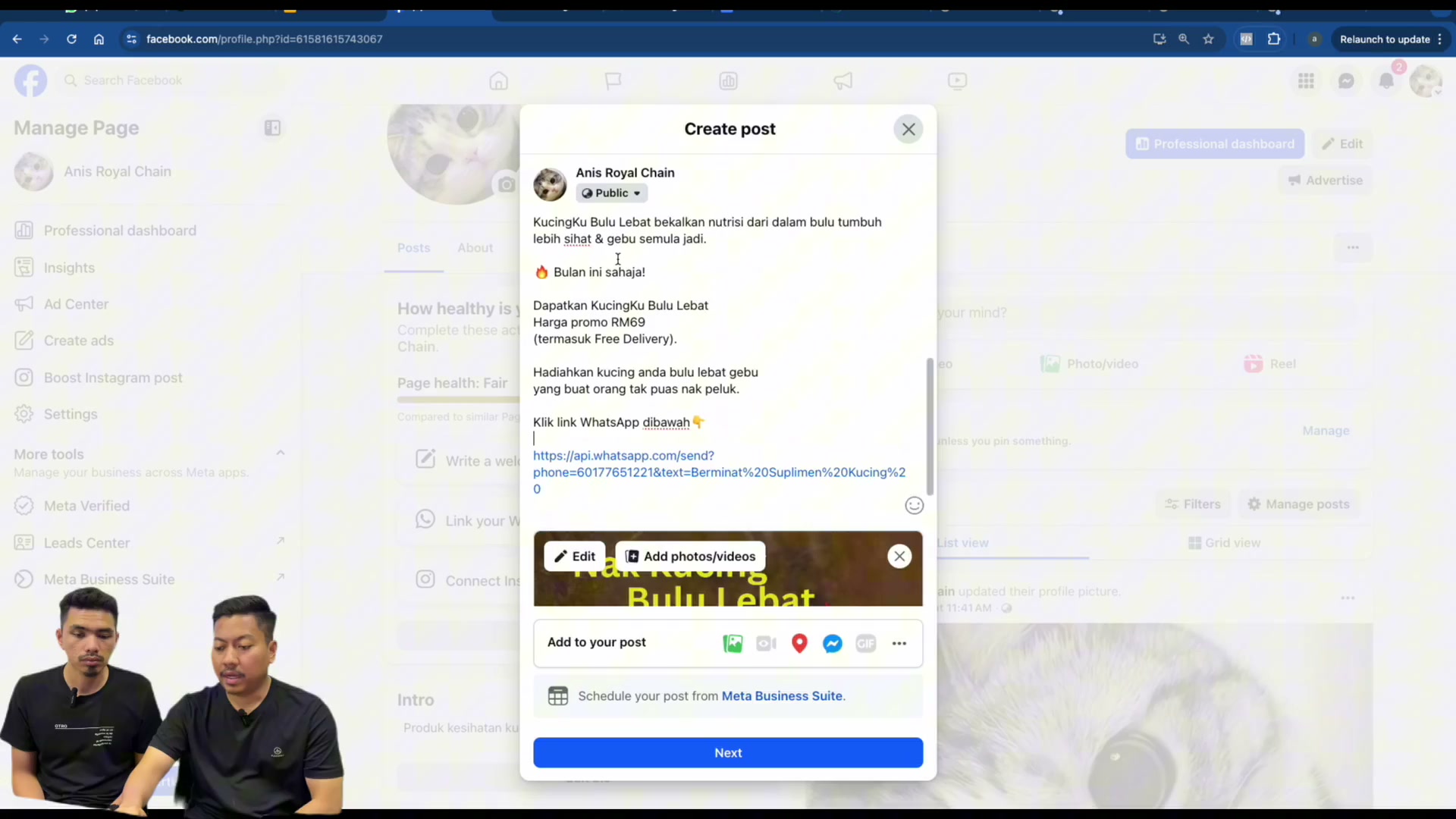 Paparan rakaman pada 00:09:00
