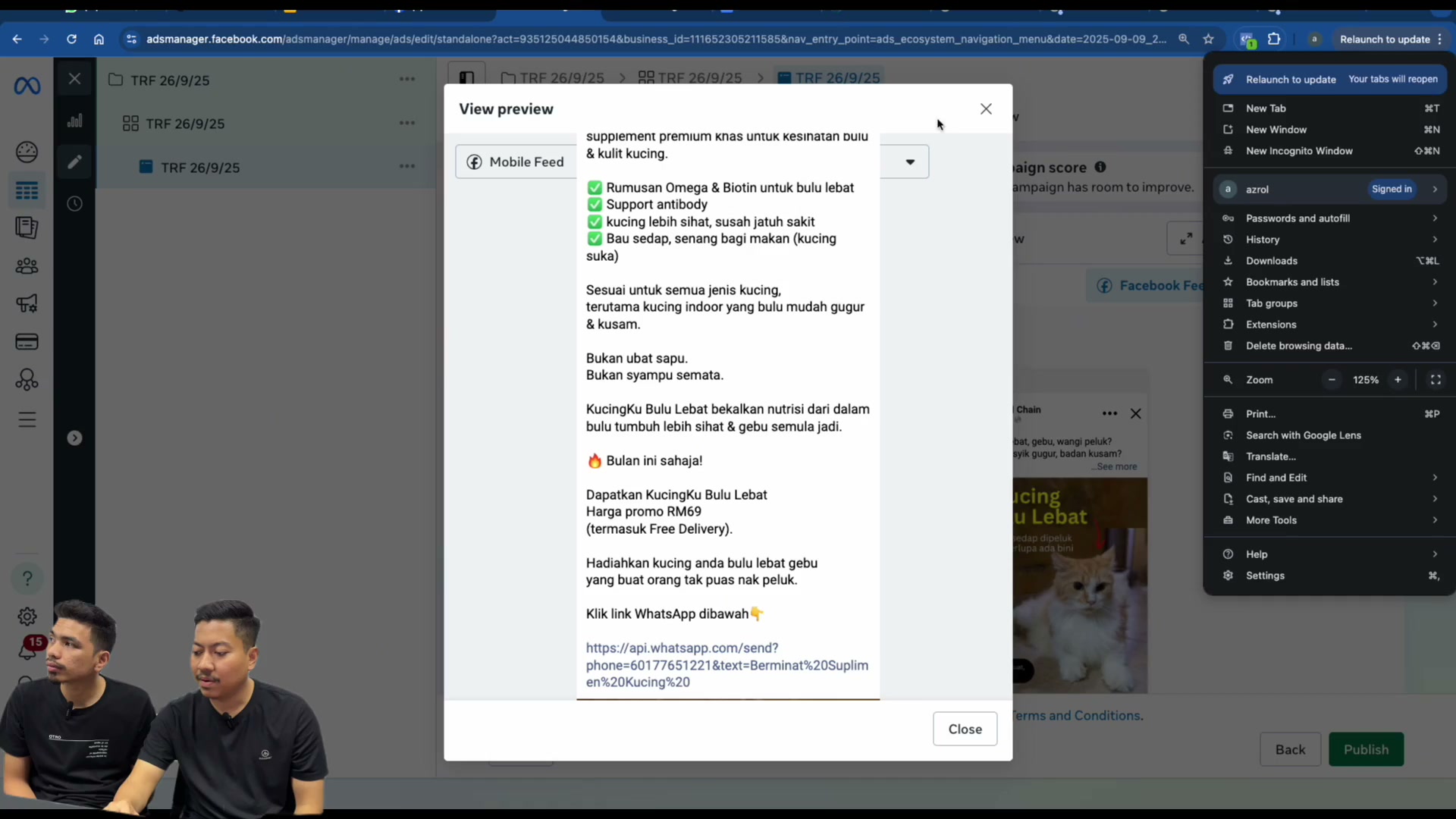 Paparan rakaman pada 00:14:15
