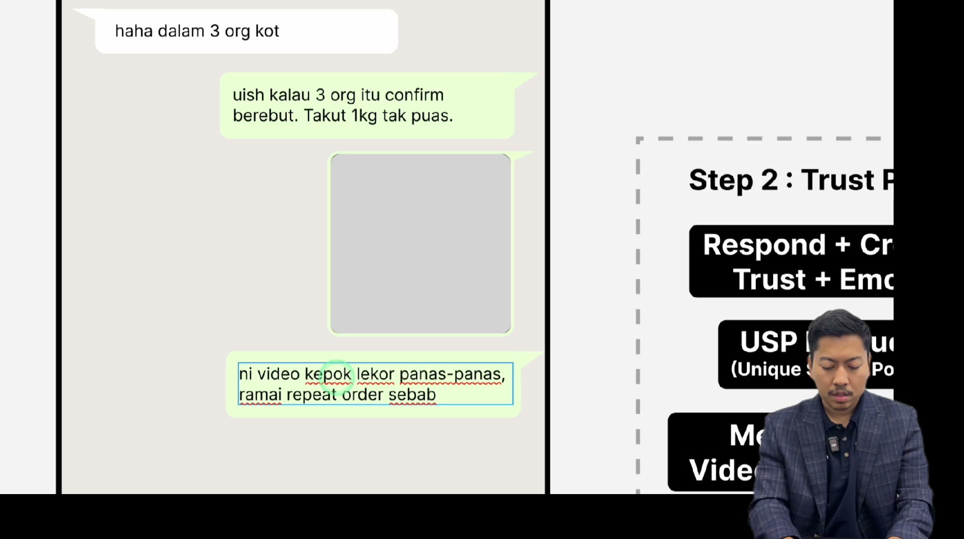 10:54 — Mesej kepercayaan asal masih diketik di bawah tempat media.